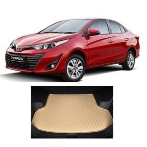 7D Car Trunk/Boot/Dicky PU Leatherette Mat for Yaaris  - beige